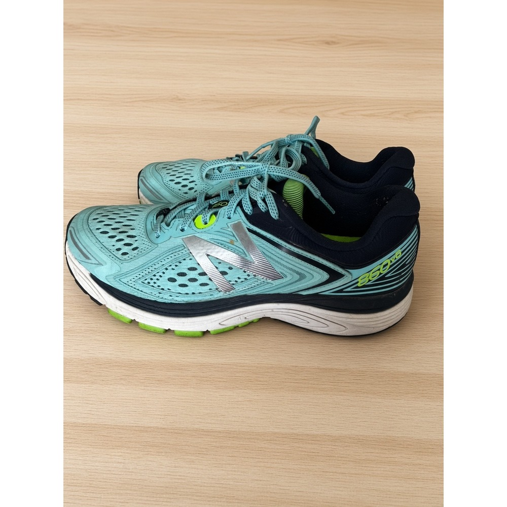 New Balance 860v8 Women Running Shoes Teal Navy Blue W860BN8 Size 10.5 B